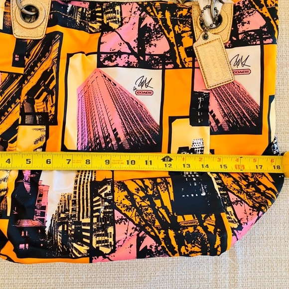 Exc COACH Large Bonnie Cashin Parker NYC Multi-Color Nylon Tote #13433 dustbag - Picture 6 of 7